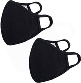 Anti Haze Dust Washable Reusable Women Men Dustproof Face Mask with 1 Color Logo Print (Black)
